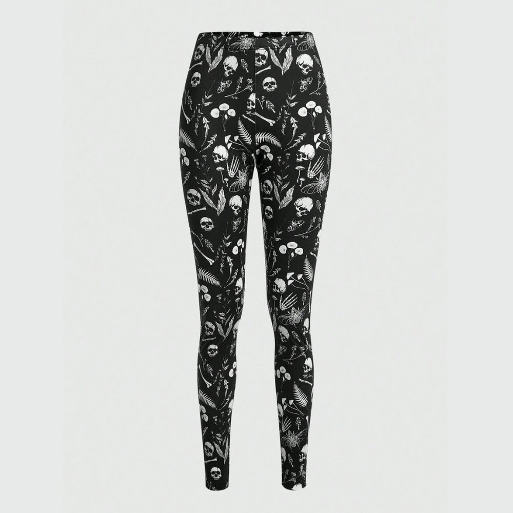 Romwe Goth Skull Print Leggings